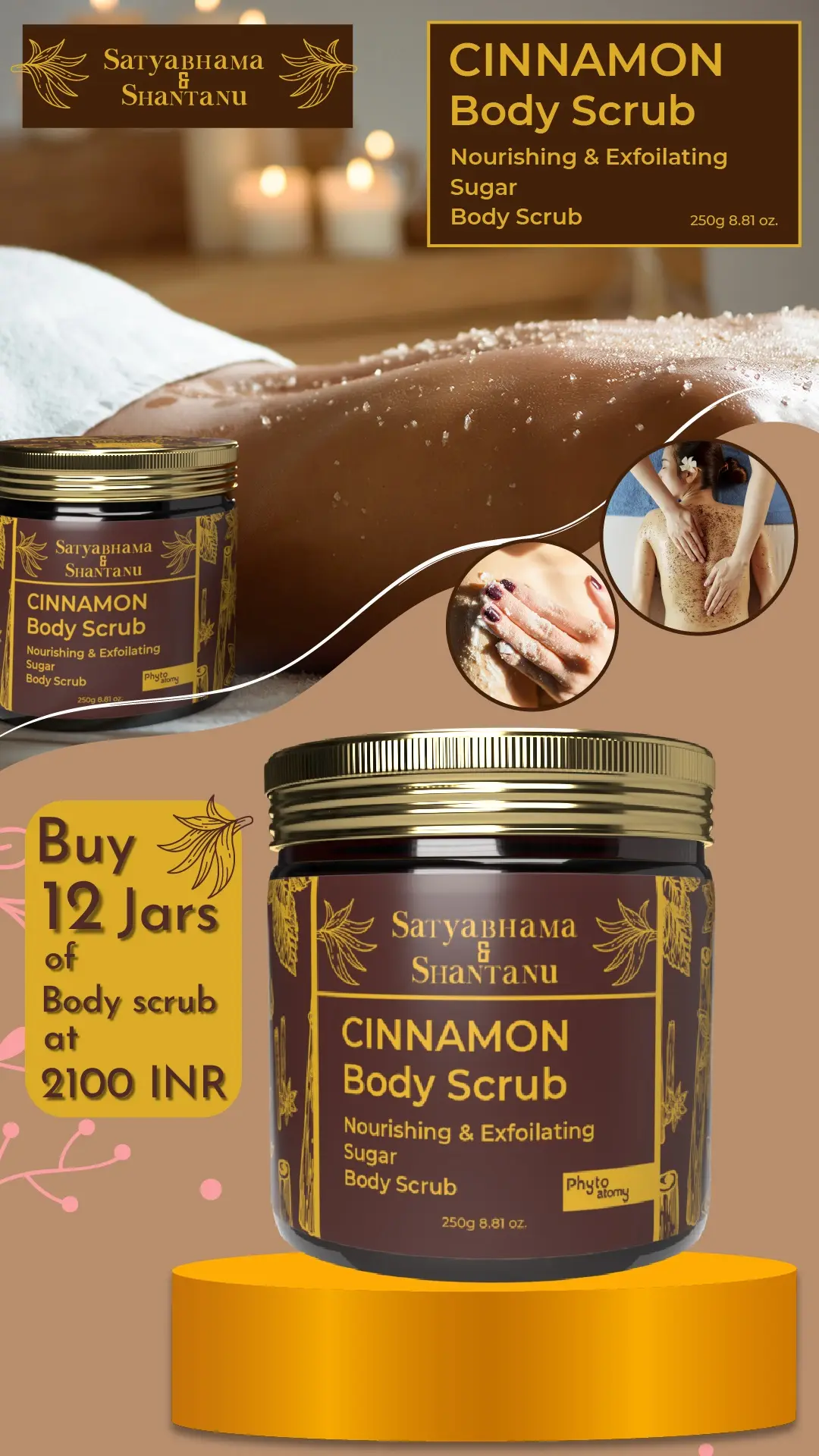 RBV B2B Cinnamon Honey Body Scrub (250g)-12 Pcs.